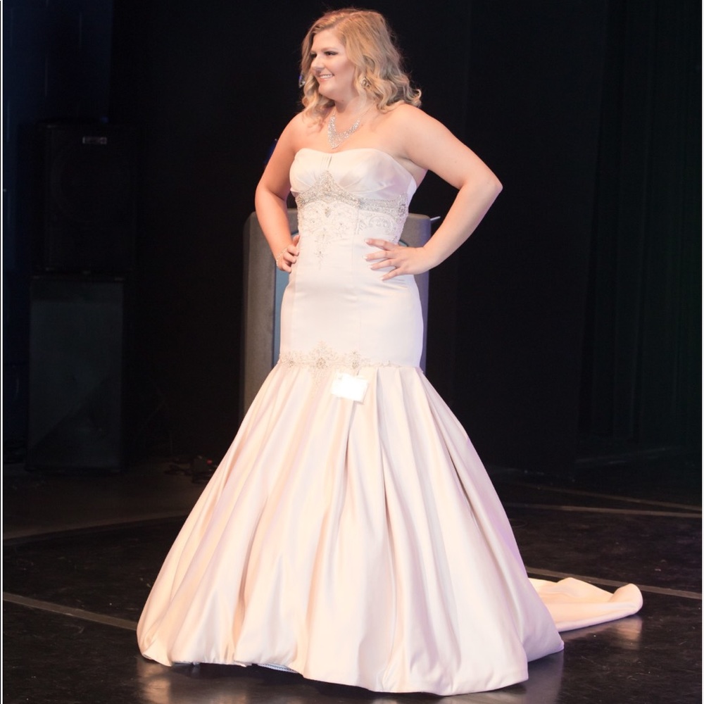 Blush wedding prom dress